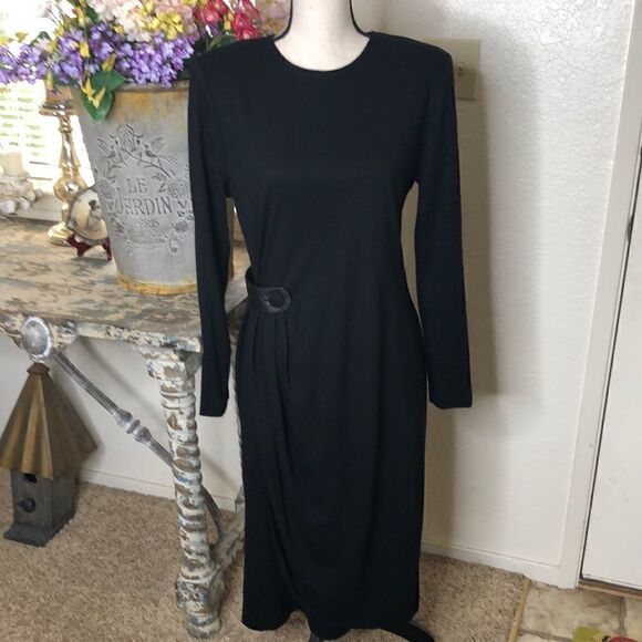 Vintage Samuel Blue Black Knit Dress - Picture 1 of 15